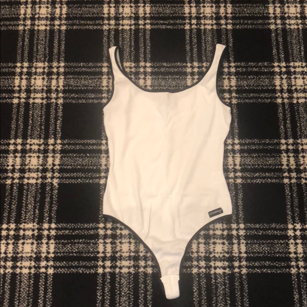 Ribbed scoop neck bodysuit